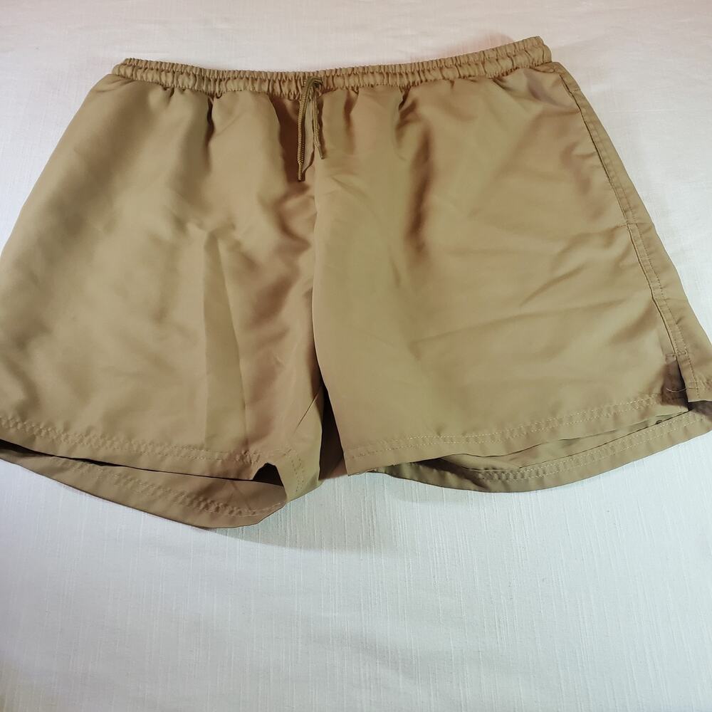 BCG Mens XL Tan Khaki Casual Elastic Waist Pull On Shorts Activewear
